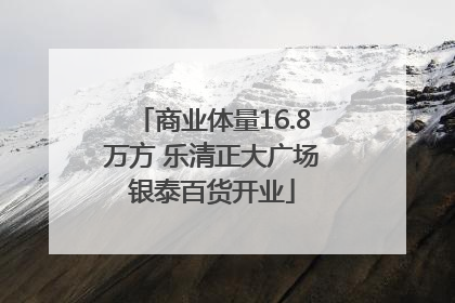 商业体量16.8万方 乐清正大广场银泰百货开业