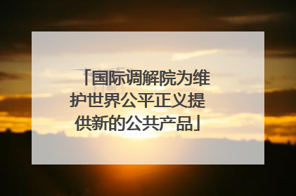 国际调解院为维护世界公平正义提供新的公共产品