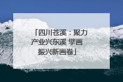 四川苍溪：聚力产业兴东溪 擘画振兴新画卷