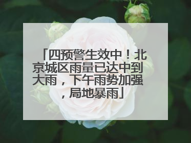 四预警生效中！北京城区雨量已达中到大雨，下午雨势加强，局地暴雨