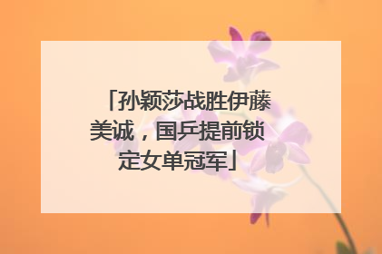 孙颖莎战胜伊藤美诚，国乒提前锁定女单冠军
