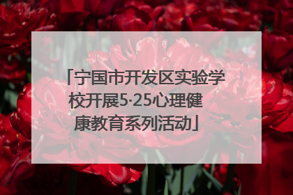 宁国市开发区实验学校开展5·25心理健康教育系列活动