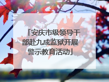 安庆市级领导干部赴九成监狱开展警示教育活动