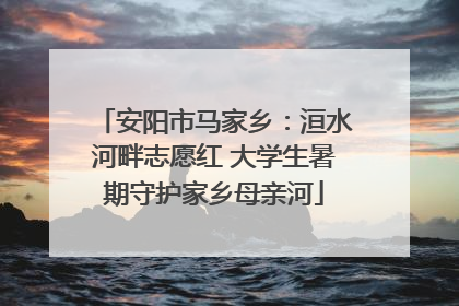 安阳市马家乡：洹水河畔志愿红 大学生暑期守护家乡母亲河