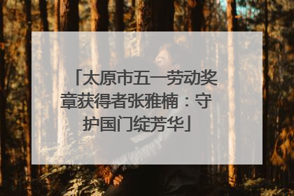 太原市五一劳动奖章获得者张雅楠：守护国门绽芳华