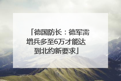 德国防长:德军需增兵多至6万才能达到北约新要求