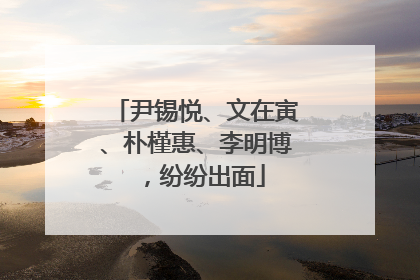 尹锡悦、文在寅、朴槿惠、李明博，纷纷出面