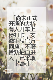 尚未正式开通的大桥有人开车上桥打卡，安徽铜陵官方回应：不服管劝擅自进入，已采取措施