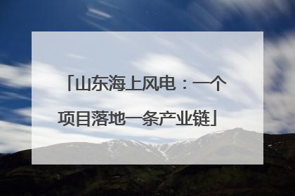 山东海上风电：一个项目落地一条产业链
