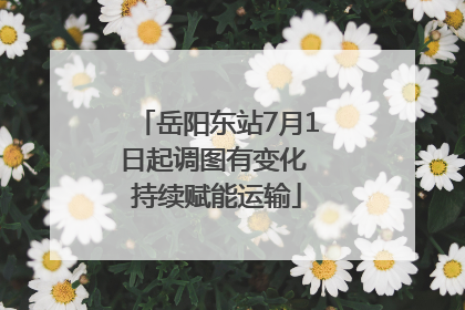 岳阳东站7月1日起调图有变化 持续赋能运输