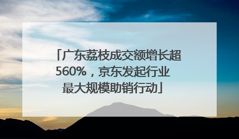 广东荔枝成交额增长超560%，京东发起行业最大规模助销行动