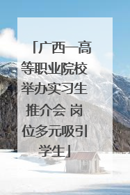广西一高等职业院校举办实习生推介会 岗位多元吸引学生