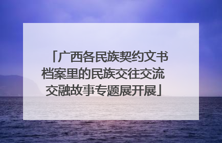 广西各民族契约文书档案里的民族交往交流交融故事专题展开展