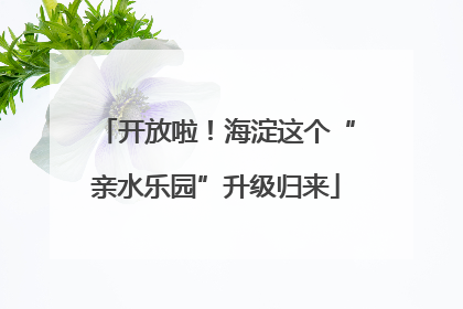 开放啦！海淀这个“亲水乐园”升级归来