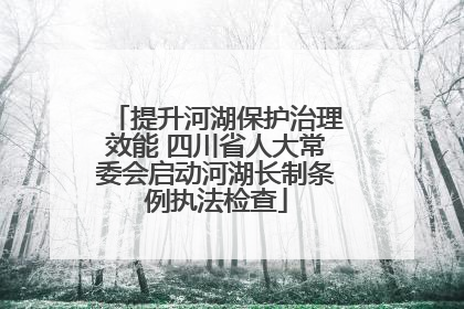 提升河湖保护治理效能 四川省人大常委会启动河湖长制条例执法检查