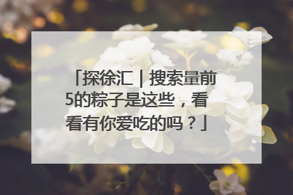 探徐汇｜搜索量前5的粽子是这些，看看有你爱吃的吗？