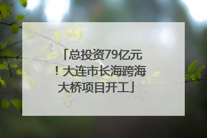 总投资79亿元！大连市长海跨海大桥项目开工