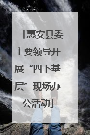 惠安县委主要领导开展“四下基层”现场办公活动