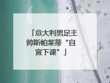 意大利男足主帅斯帕莱蒂“自宣下课”