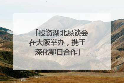 投资湖北恳谈会在大阪举办，携手深化鄂日合作
