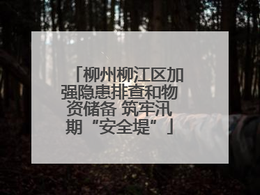 柳州柳江区加强隐患排查和物资储备 筑牢汛期“安全堤”