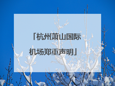 杭州萧山国际机场郑重声明