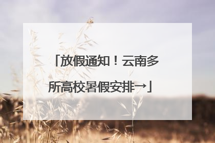 放假通知！云南多所高校暑假安排→