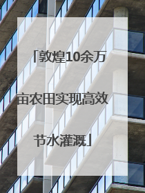 敦煌10余万亩农田实现高效节水灌溉