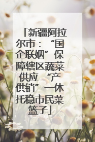 新疆阿拉尔市：“国企联姻”保障辖区蔬菜供应 “产供销”一体托稳市民菜篮子