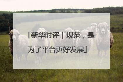 新华时评｜规范，是为了平台更好发展