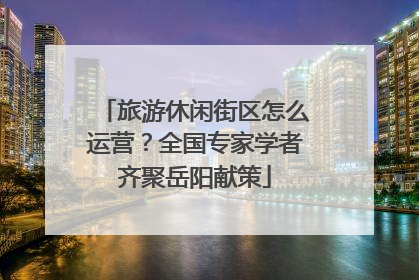 旅游休闲街区怎么运营？全国专家学者齐聚岳阳献策