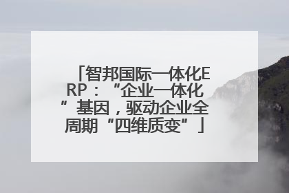 智邦国际一体化ERP：“企业一体化”基因，驱动企业全周期“四维质变”