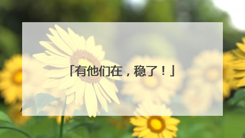 有他们在，稳了！