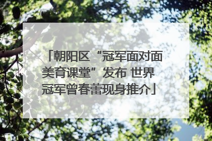 朝阳区“冠军面对面美育课堂”发布 世界冠军曾春蕾现身推介