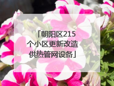朝阳区215个小区更新改造供热管网设备
