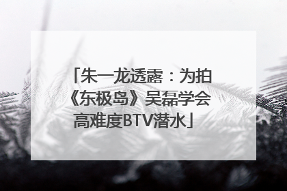 朱一龙透露：为拍《东极岛》吴磊学会高难度BTV潜水