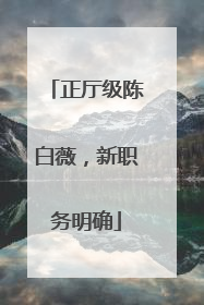 正厅级陈白薇，新职务明确