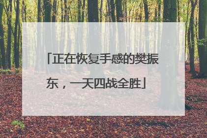 正在恢复手感的樊振东，一天四战全胜