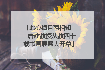 此心梅月两相知——唐建教授从教四十载书画展盛大开幕