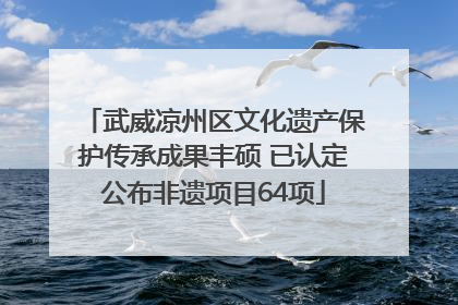 武威凉州区文化遗产保护传承成果丰硕 已认定公布非遗项目64项