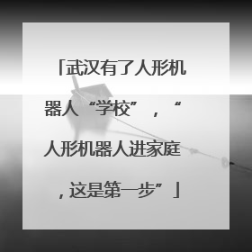 武汉有了人形机器人“学校”，“人形机器人进家庭，这是第一步”