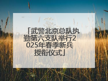 武警北京总队执勤第六支队举行2025年春季新兵授衔仪式