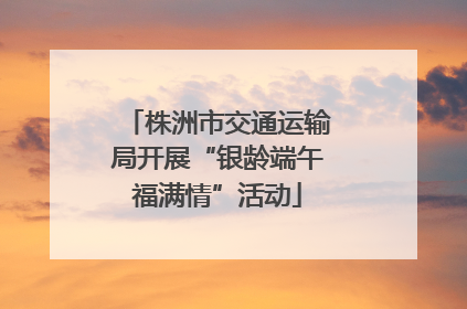 株洲市交通运输局开展“银龄端午福满情”活动