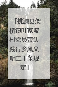 桃源县架桥镇叶家坡村党员带头践行乡风文明二十条规定