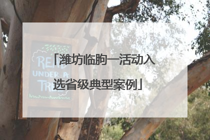 潍坊临朐一活动入选省级典型案例