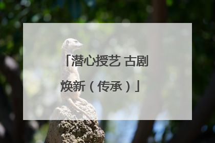 潜心授艺 古剧焕新（传承）