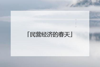 民营经济的春天