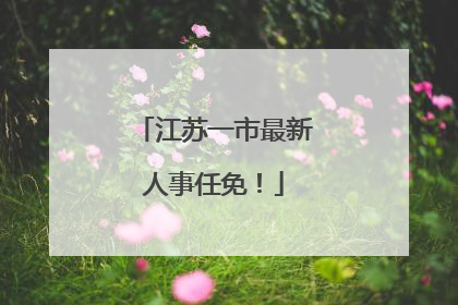 江苏一市最新人事任免！