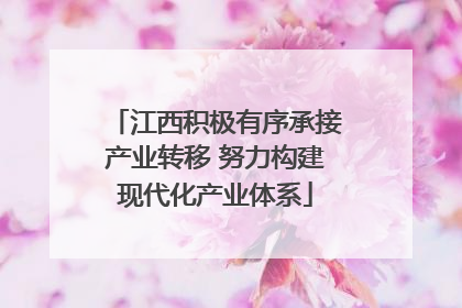 江西积极有序承接产业转移 努力构建现代化产业体系