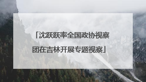 沈跃跃率全国政协视察团在吉林开展专题视察